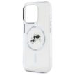 Karl Lagerfeld KLHMP15LHLSKCH iPhone 15 Pro 6.1" IML Metal Karl&Choupette Head MagSafe tok, fehér