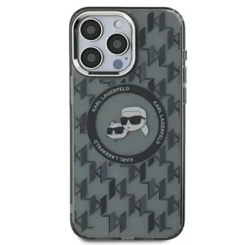   Karl Lagerfeld KLHMP15MHMCKMHK iPhone 15 Plus 6.7" IML Monogram Karl&Choupette Head MagSafe tok, fekete