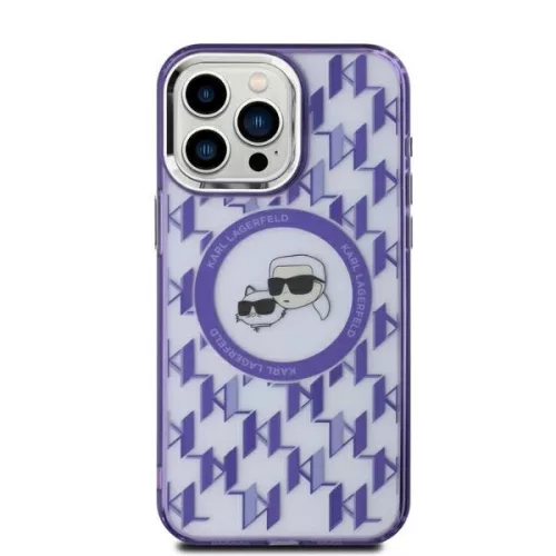 Karl Lagerfeld KLHMP15SHMCKMHU iPhone 15 6.1" IML Monogram Karl&Choupette Head MagSafe tok, lila