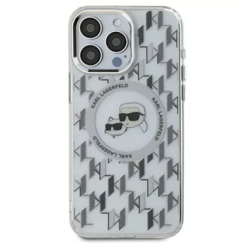   Karl Lagerfeld KLHMP15SHMCKMHT iPhone 15 6.1" IML Monogram Karl&Choupette Head MagSafe tok, átlátszó