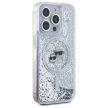 Karl Lagerfeld KLHMP15LLGKCSGH iPhone 15 Pro 6.1" Liquid Glitter Karl&Choupette Head Magsafe tok, átlátszó