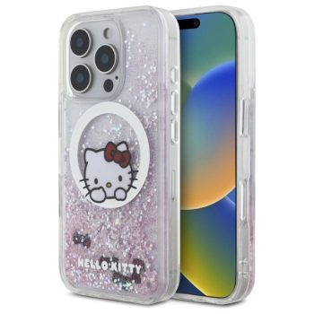   Hello Kitty HKHMP16XLSWKH iPhone 16 Pro, Max 6.9" tok, fehér hardcase Liquid Glitter Sweet Kitty Bows MagSafe