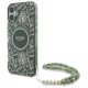 Guess GUHMP16SHCPOFPA iPhone 16 6.1" IML Flowers Allover Electro Pearl Strap MagSafe tok, zöld