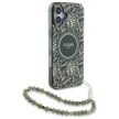 Guess GUHMP16MHCPOFPA iPhone 16 Plus 6.7" tok, zöld hardcase IML Flowers Allover Electro With Pearl Strap MagSafe
