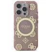Guess GUHMP16LH4PYEEP iPhone 16 Pro 6.3", tok, rózsaszín hardcase IML Peony On 4G Background MagSafe