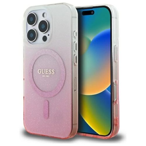 Guess GUHMP16XHGRCELP iPhone 16 Pro Max 6.9" tok, rózsaszín hardcase IML Glitter Gradient MagSafe