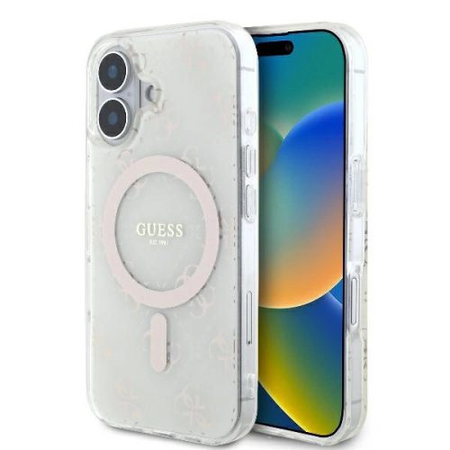 Guess GUHMP16MH4DTEH iPhone 16 Plus 6.7" tok, fehér hardcase IML 4G Background MagSafe