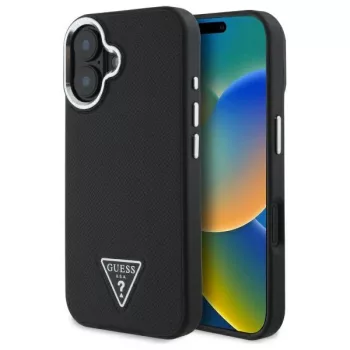   Guess GUHMP16MPGTSPSK iPhone 16 Plus, 6.7" tok, fekete Grained Triangle MagSafe