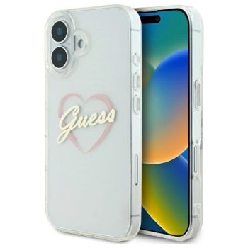   Guess GUHCP16SHCHGSPT iPhone 16 6.1" IML Heart tok, átlátszó