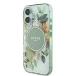 Guess GUHMP16MHFWBDCEN iPhone 16 Plus 6.7" tok, zöld hardcase IML Flower & Tonal Circle MagSafe