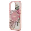 Guess GUHMP16XHFWBDCEP iPhone 16 Pro Max 6.9" hardcase IML Flower & Tonal Circle MagSafe tok, rózsaszín