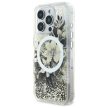 Guess GUHMP16LLFMWTE iPhone 16 Pro 6.3" tok, bézs hardcase Liquid Glitter Flower MagSafe