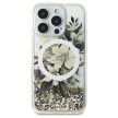 Guess GUHMP16LLFMWTE iPhone 16 Pro 6.3" tok, bézs hardcase Liquid Glitter Flower MagSafe