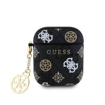 Guess PU 4G Peony Charm Airpods 1/2 tok, mintás, fekete