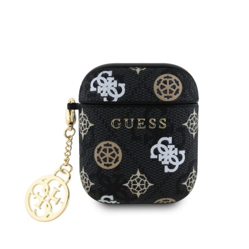 Guess PU 4G Peony Charm Airpods 1/2 tok, mintás, fekete