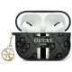 Guess GUA2P4RPSK AirPods 1/2 cover 4G Printed Stripes Charm tok, fekete