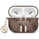 Guess GUA2P4RPSW AirPods 1/2 cover 4G Printed Stripes Charm tok, barna