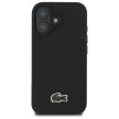 Lacoste LCHMP16SPVCK iPhone 16 6.1" tok, fekete Iconic Petit Pique MagSafe