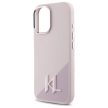 Karl Lagerfeld KLHMP16SSCMKMPCP iPhone 16 6.1" Silicone Shadow Metal Initial MagSafe tok, rózsaszín
