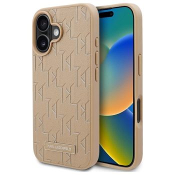   Karl Lagerfeld KLHMP16SPKHPORPE iPhone 16 6.1" Hot Stamp Magsafe tok, bézs