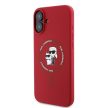 Karl Lagerfeld KLHMP16MSCMKCRHR iPhone 16 Plus 6.7" tok, piros hardcase Silicone Karl&Choupette Heads Ring MagSafe