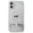 Karl Lagerfeld KLHMP16SLGKISGH iPhone 16, 6.1" Liquid Glitter Karl Head Magsafe tok, átlátszó