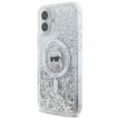Karl Lagerfeld KLHMP16MLGKISGH iPhone 16, Plus 6.7" hardcase átlátszó Liquid Glitter Karl Head Magsafe