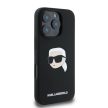 Karl Lagerfeld iPhone 16 Pro Max 6,9" KLHMP16XSKHPPLK hardcase Silicone KL Head Print MagSafe tok, fekete