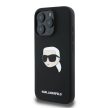 Karl Lagerfeld iPhone 16 Pro Max 6,9" KLHMP16XSKHPPLK hardcase Silicone KL Head Print MagSafe tok, fekete