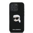 Karl Lagerfeld iPhone 16 Pro Max 6,9" KLHMP16XSKHPPLK hardcase Silicone KL Head Print MagSafe tok, fekete