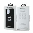 Karl Lagerfeld case iPhone 16 Pro 6,3" KLHMP16LSCHPPLK tok, fekete hardcase Silicone Choupette Head Print MagSafe