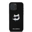 Karl Lagerfeld case iPhone 16 Pro 6,3" KLHMP16LSCHPPLK tok, fekete hardcase Silicone Choupette Head Print MagSafe