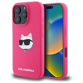  KARL LAGERFELD case IPHONE 16 Pro compatible with MagSafe KLHMP16LSCHPPLF (Sil Choupette Head Print) tok, rózsaszín