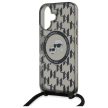 Karl Lagerfeld KLHMP16SHCKCKLCK iPhone 16 6.1" IML Crossbody Monogram Karl & Choupette Head MagSafe tok, fekete