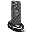 Karl Lagerfeld KLHMP16XHCKCKLCK iPhone 16 Pro Max 6.9" IML Crossbody Monogram Karl & Choupette Head MagSafe tok, fekete