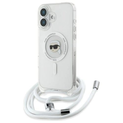 Karl Lagerfeld KLHMP16SHCKHNT iPhone 16, 6.1" Crossbody IML Karl Head Magsafe tok, átlátszó