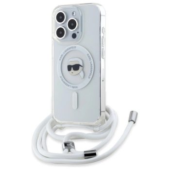   Karl Lagerfeld KLHMP16LHCKHNT iPhone 16, Pro 6.3" hardcase átlátszó Crossbody IML Karl Head Magsafe