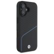 BMW BMHMP16S23RDCLK iPhone 16 6.1", tok, fekete Sign Leather Textutok, piros Line MagSafe