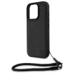 BMW BMHCP16X23RMRLK iPhone 16 Pro Max, 6.9" tok, fekete Signature Leather Wordmark Cord