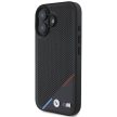 BMW BMHMP16M23PUPDK iPhone 16 Plus 6.7" tok, fekete M Perforated Tricolor Line MagSafe