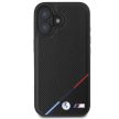 BMW BMHMP16M23PUPDK iPhone 16 Plus 6.7" tok, fekete M Perforated Tricolor Line MagSafe