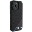 BMW BMHMP16L23PUPDK iPhone 16 Pro 6.3" tok, fekete M Perforated Tricolor Line MagSafe