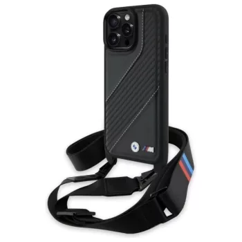   BMW BMHCP16X23PSCCK iPhone 16 Pro Max, 6.9" tok, fekete M Edition Carbon Stripe & Strap