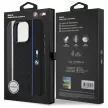 BMW BMHMP16X23SHEB iPhone 16 Pro Max, 6.9" tok, fekete Silicone Hexagon Blue Line MagSafe