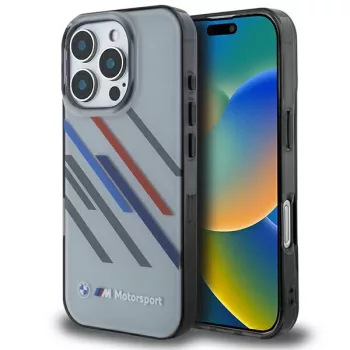   BMW BMHCP16X23HTRAG iPhone 16 Pro Max 6.9" tok, szürke hardcase Motosport IML Random Stripes