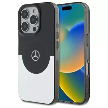   Mercedes MEHMP16X23HBIGK iPhone 16 Pro, Max 6.9" tok, fekete silver hardcase Doubel Layer BiColor MagSafe