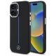 Mercedes MEHMP16S23SUMBK iPhone 16 6.1", tok, fekete Silicone tok, kék Stripe MagSafe