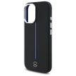 Mercedes MEHMP16S23SUMBK iPhone 16 6.1", tok, fekete Silicone tok, kék Stripe MagSafe