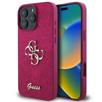  Guess GUHCP16LHG4SGU iPhone 16 Pro 6.3" tok, lila hardcase Glitter Script Big 4G