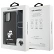 Karl Lagerfeld KLHCP16SSAKCPBK iPhone 16, 6.1" Saffiano Karl&Choupette Metal Pin CBDY Strap tok, fekete